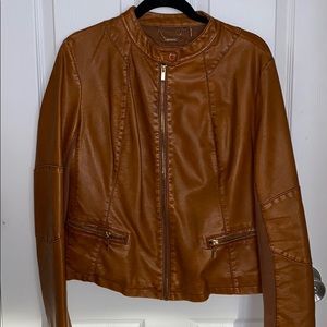 Brown Faux Leather Jacket